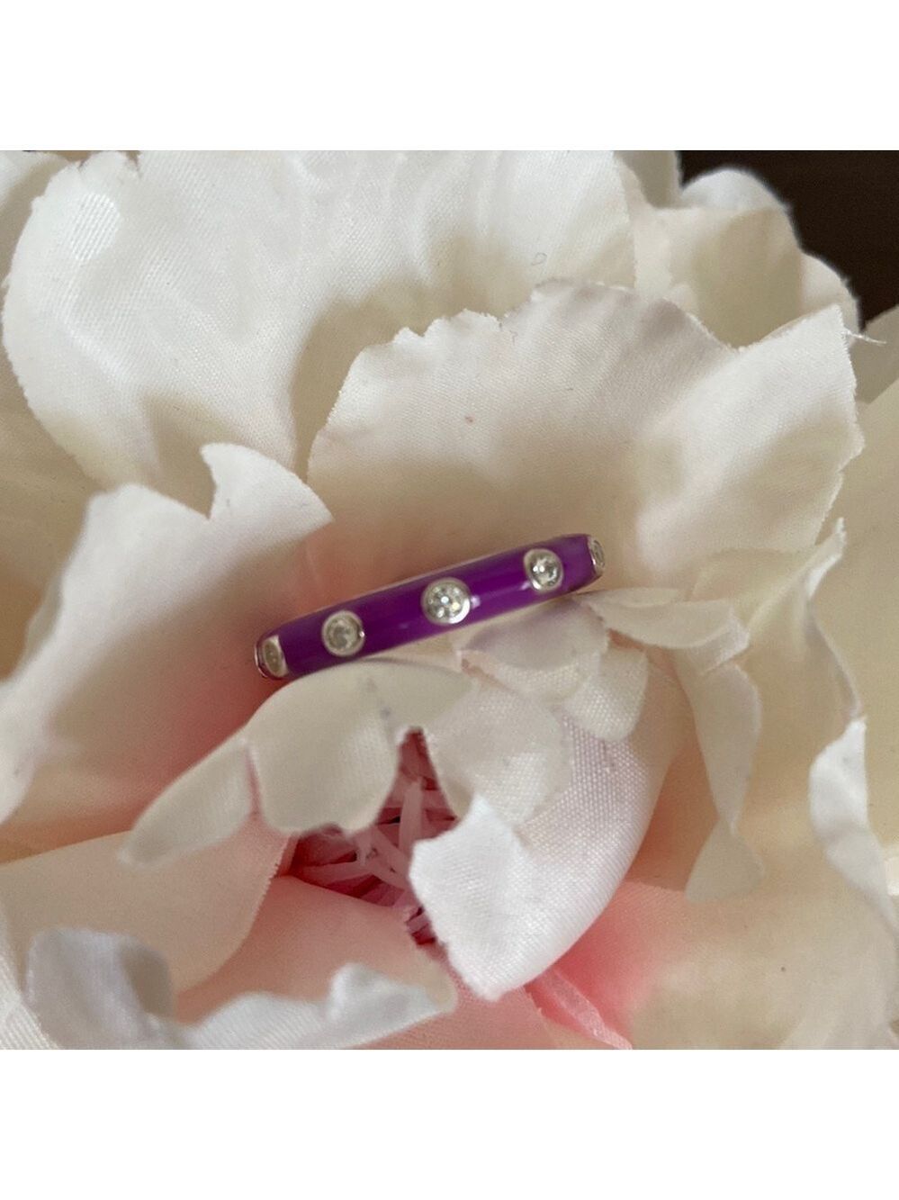 Silpada True Colors Ring Sterling Silver Crystals Purple Size 7